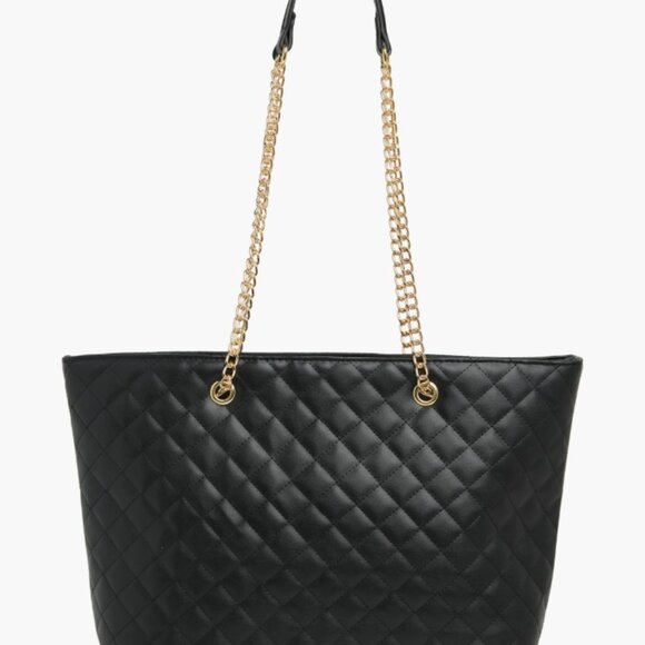 Badgley Mischka Large Diamond Quilted Tote Bag NWT - Picture 3 of 8